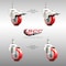 Service Caster 3.5 Inch 316SS Red Polyurethane 1/2 Inch Threaded Stem Caster Lock Brake, 2PK SS316TSTTL20S3514-PPUBRED-121315-2S2 - alternate 5